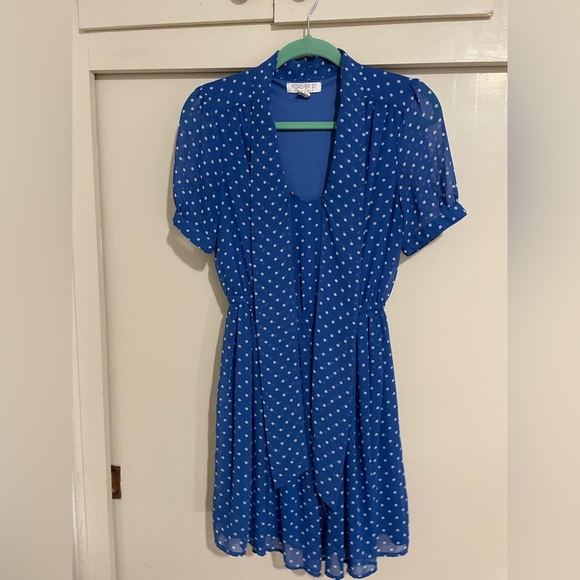 Forever 21 Dresses & Skirts - Blue and White Polka Dot Forever 21 Dress in Size Small.